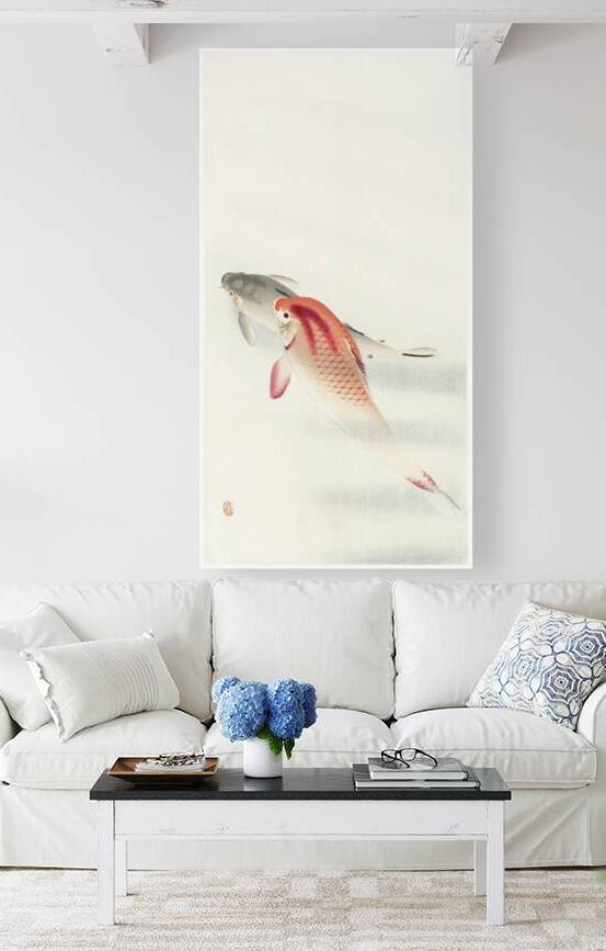 Two carp 1900 - 1930 by Ohara Koson 1877-1945. by IStockHistory com