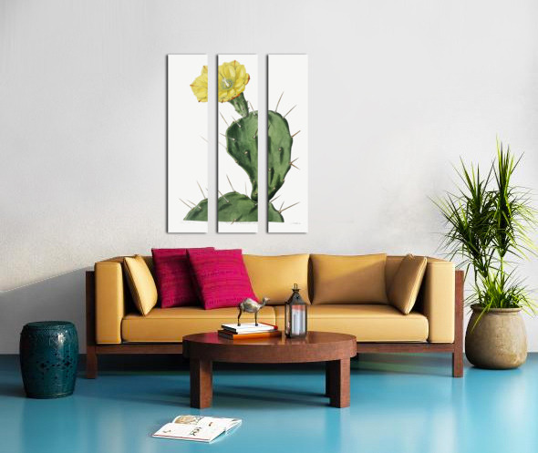 One spined opuntia from Edwards Botanical Register 1829-1847  by Sydenham Edwards John Lindley and James Ridgway. Split Canvas print