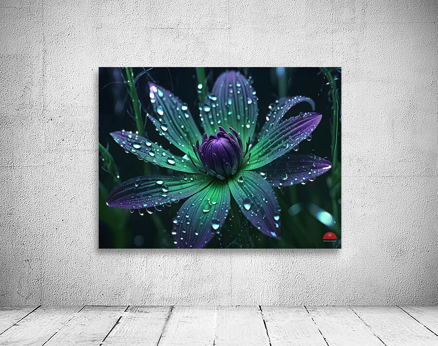 A glowing ultraviolet punk flower By ISHISH Wall Preview