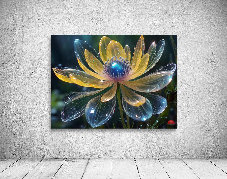 Blue Rain Crystal Flower By ISHISH Wall Preview