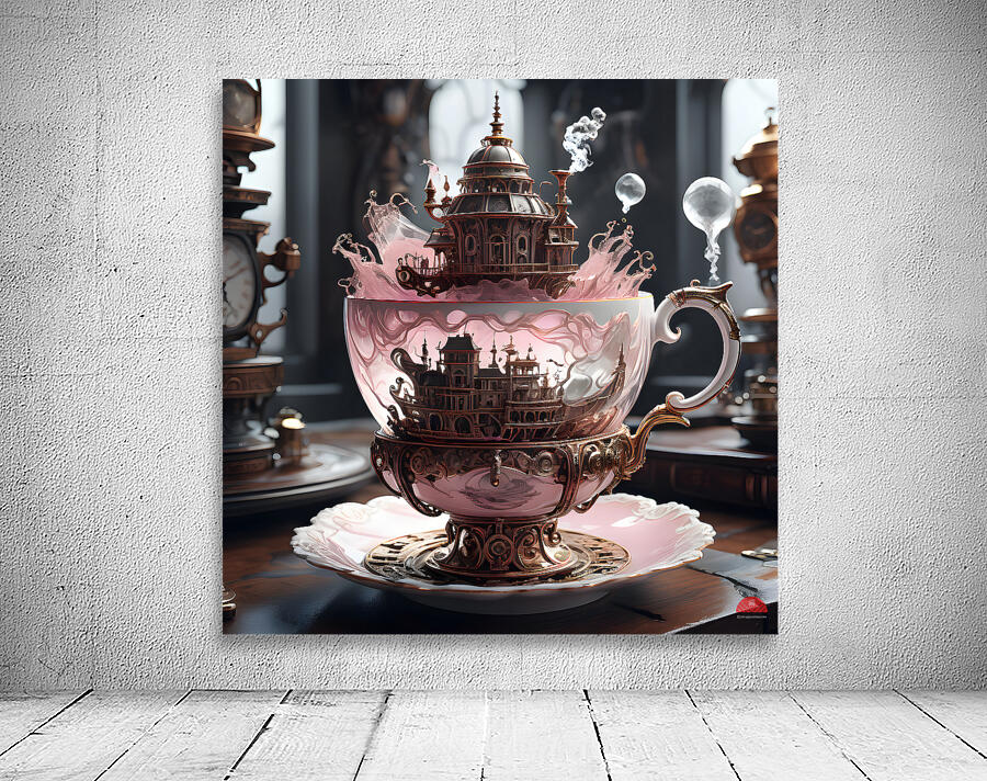 A luxurious Steampunk Teacup Tempest By ISHISH Wall Preview