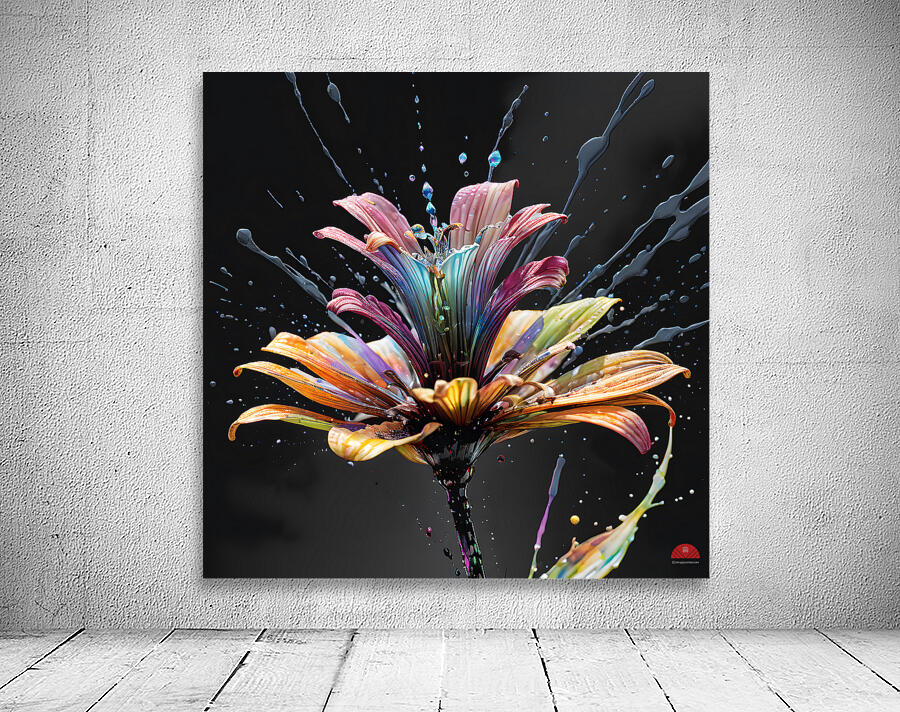 Zebra Stripe Splash Flower By ISHISH Wall Preview