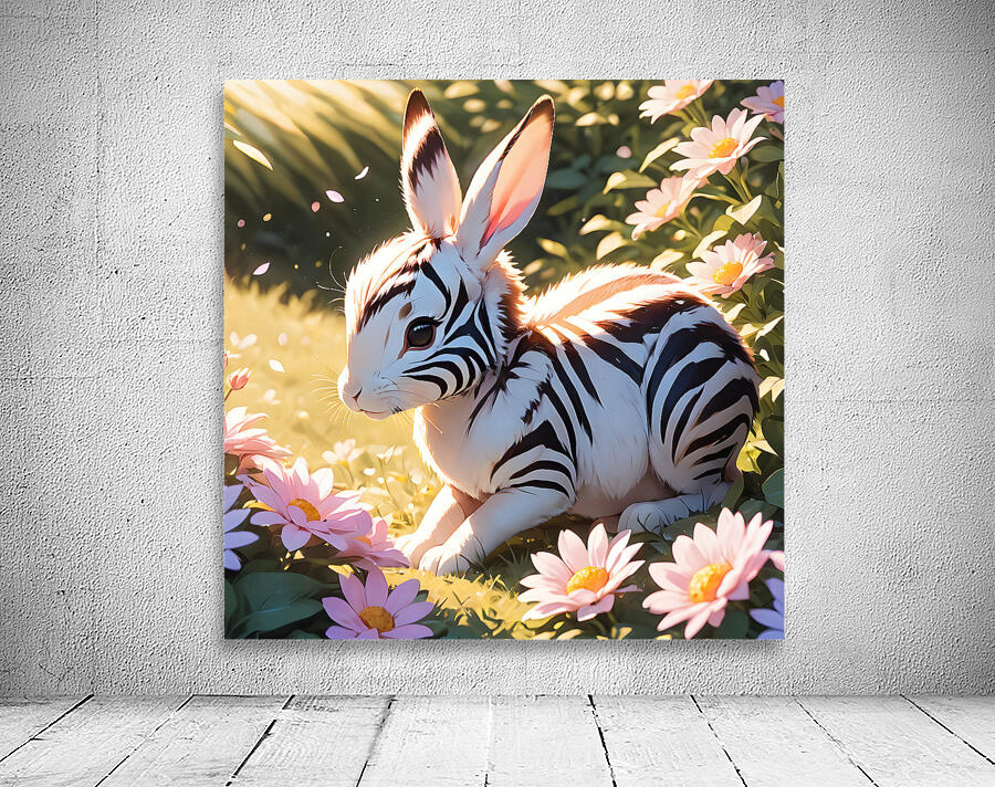 Zebra Stripe Rabbit By ISHISH Wall Preview
