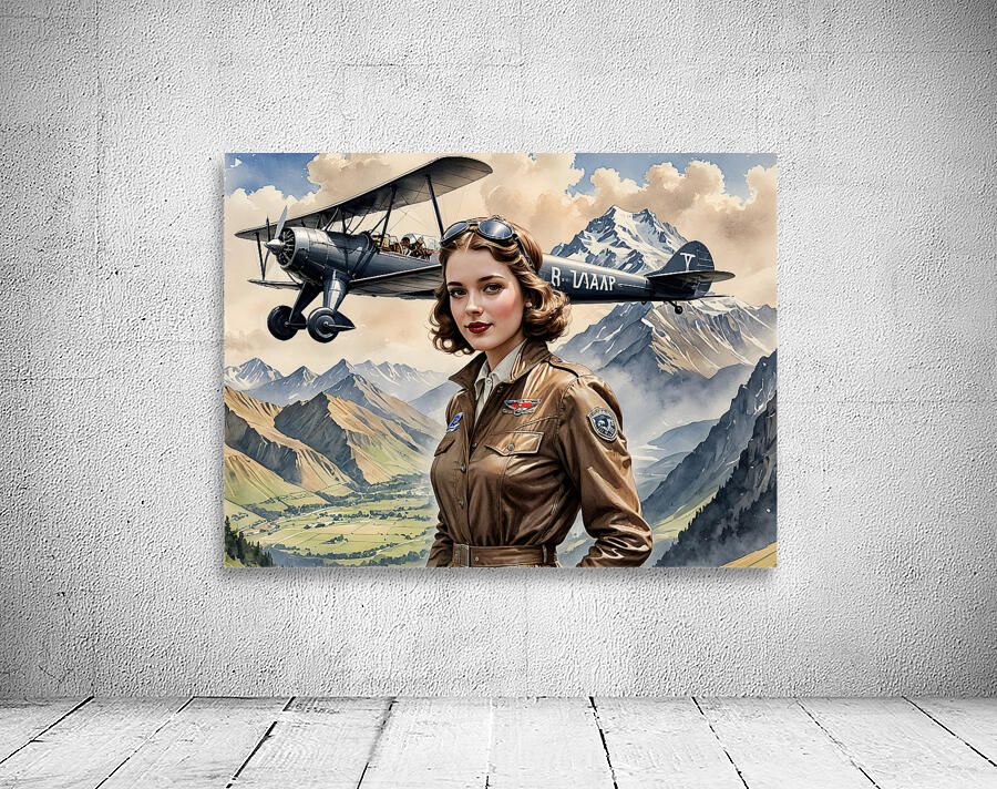 Aviator Amelia Airheart By ISHISH Wall Preview