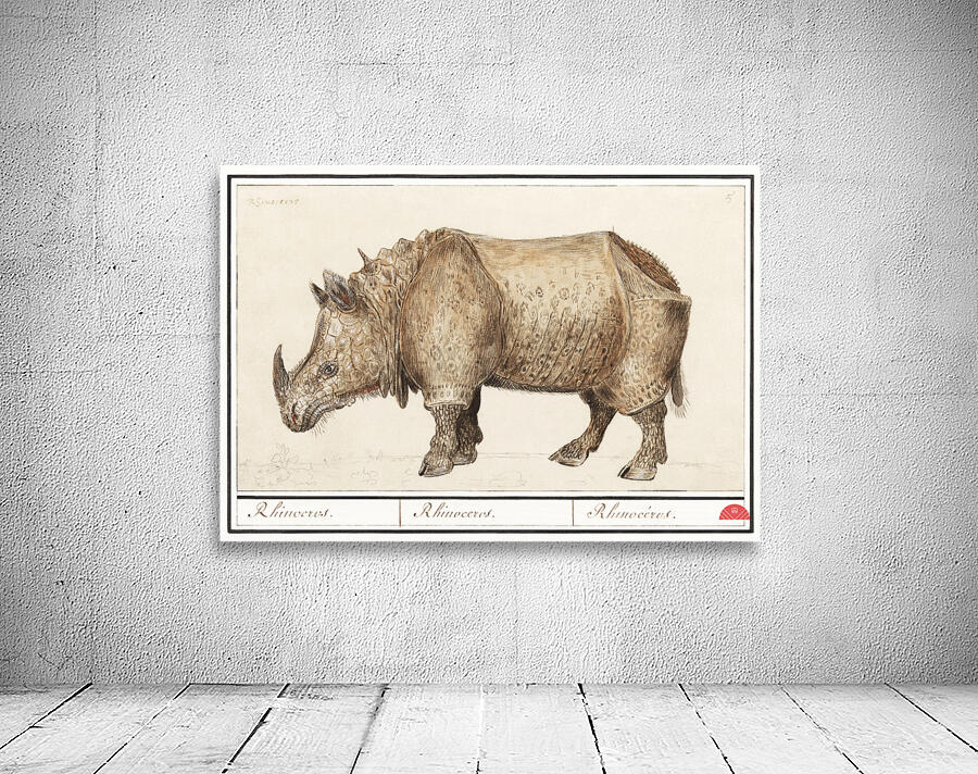 Rhinoceros in vintage style Wall Preview