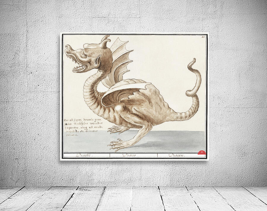 Dragon in vintage style Wall Preview