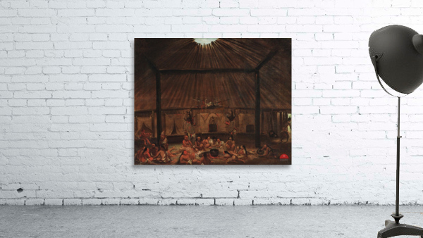 Interior Of A Mandan Lodge  Wall Preview