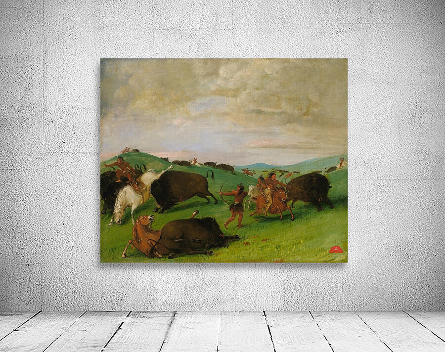 Buffalo Chase Bulls Making Battle With Men And Horses 1832-1833 Wall Preview