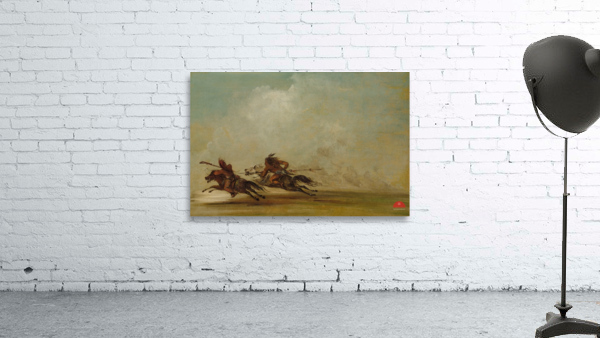 Comanche Warrior Lancing An Osage At Full Speed 1837-1839 Wall Preview