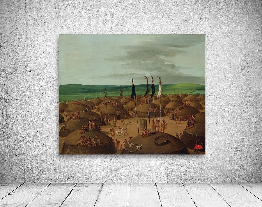 Bird’s-Eye View of The Mandan Village 1800 Miles Above St. Louis 1837-1839 Wall Preview