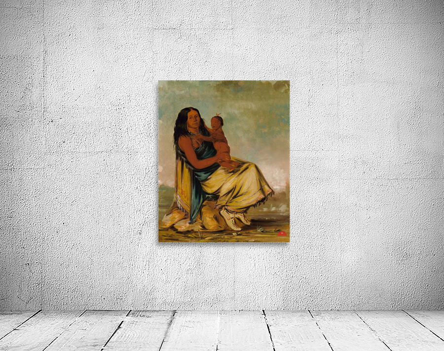 Wáh-Chee-Te Wife of Cler-Mónt And Child 1834 Wall Preview