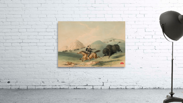 Buffalo Hunt Chasing Back 1844 Wall Preview