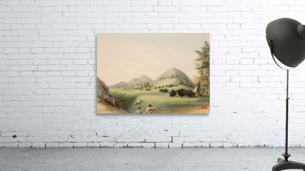 Buffalo Hunt Approaching in a Ravine 1844 Wall Preview