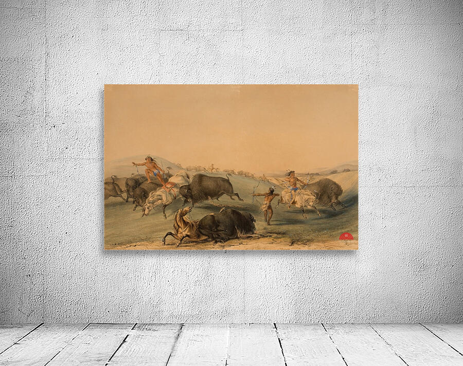 Buffalo Hunt Chase 1844 Wall Preview