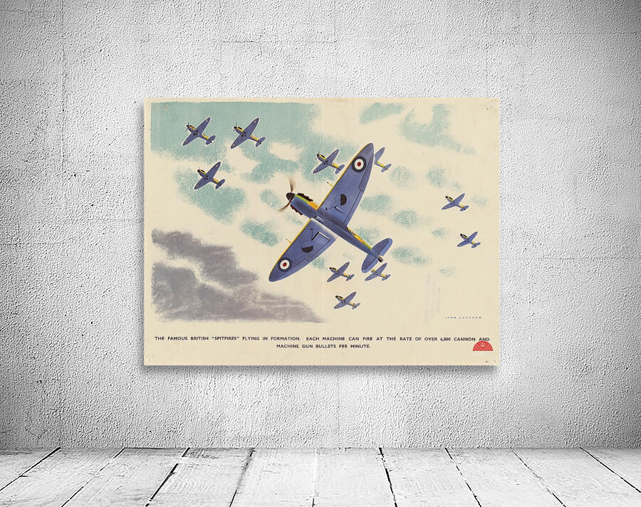 The Famous British ‘Spitfires’ Flying in Formation  Wall Preview