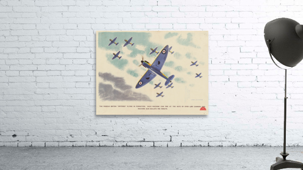 The Famous British ‘Spitfires’ Flying in Formation  Wall Preview