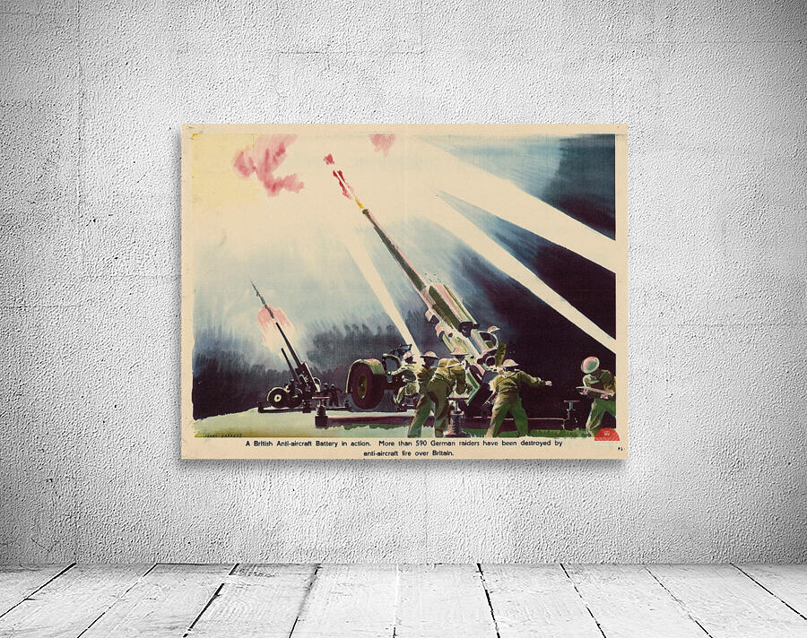 A British Anti-Aircraft Battery in Action Wall Preview