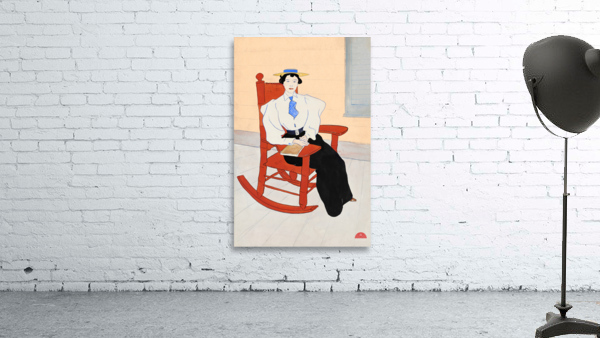 Young Woman Seated in a Red Rocking Chair ca. 1895-1900 by Edward Penfield Wall Preview