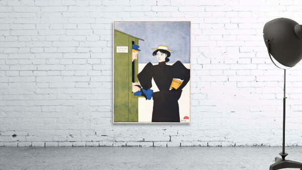 Woman picking up bathing suits 1895 by Edward Penfield Wall Preview