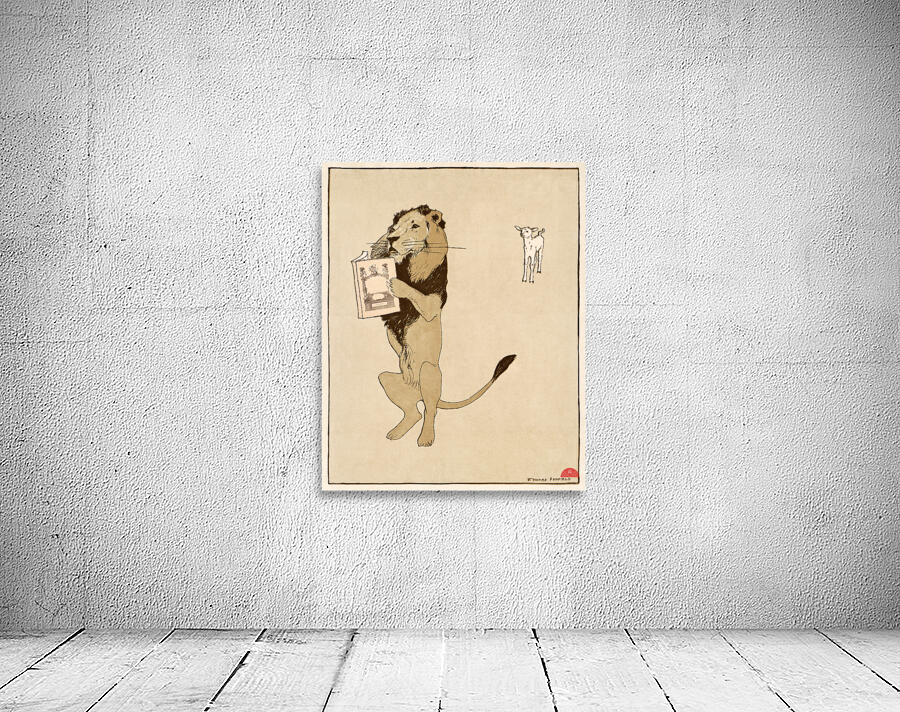 Lion and a book 1894 by Edward Penfield Wall Preview