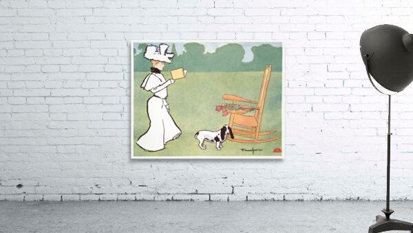 Woman reading in the garden ca. 1890-1907 by Edward Penfield Wall Preview