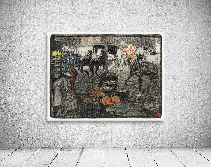 A busy scene of a market by Edward Penfield 1866-1925 Wall Preview