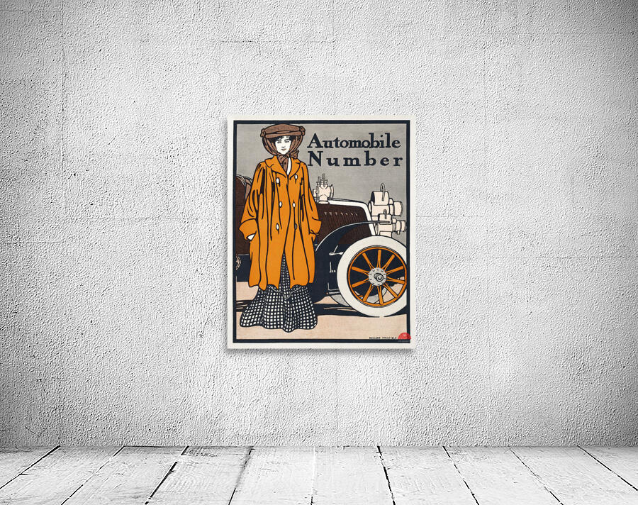 Woman and a vintage car 1903 by Edward Penfield Wall Preview