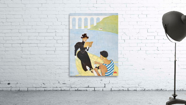 Woman reading in a row boat 1894 by Edward Penfield Wall Preview