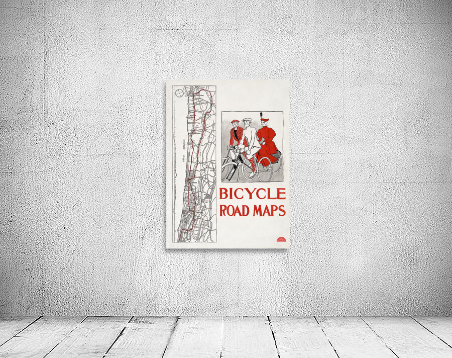 Bicycle road maps 1895 by Edward Penfield Wall Preview