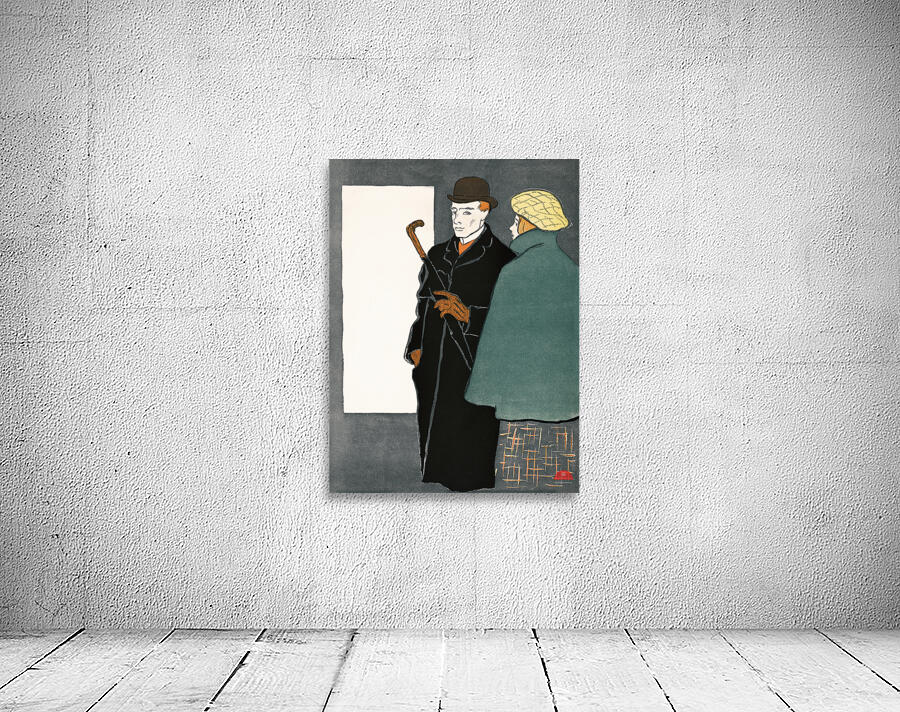 Man with walking stick and woman 1896 by Edward Penfield Wall Preview