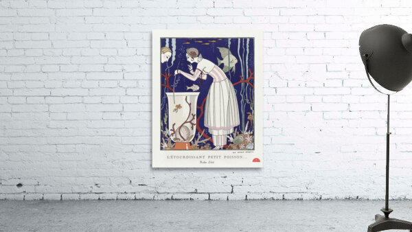 Llétourdissant petit poisson: robe dététeacute 1914 fashion illustration  by George Barbier.  Wall Preview