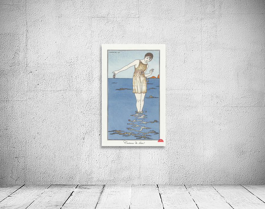 Costumes Parisiens: Costume de bain 1913 fashion illustration  by George Barbier.  Wall Preview