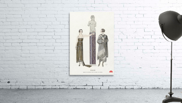 Eros. Robe et manteau pour le soir de Worth 1924 fashion illustration  by George Barbier.  Wall Preview