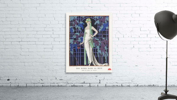 Des robes dans la nuit: Robe du soir de Worth 1921 fashion illustration  by George Barbier.  Wall Preview