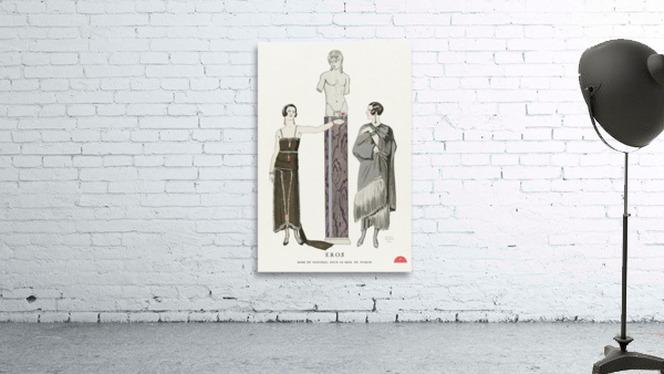 Eros / Robe et manteau pour le soir de Worth from Gazette du Bon Ton No. 9 1924 fashion illustration  by George Barbier.  Wall Preview