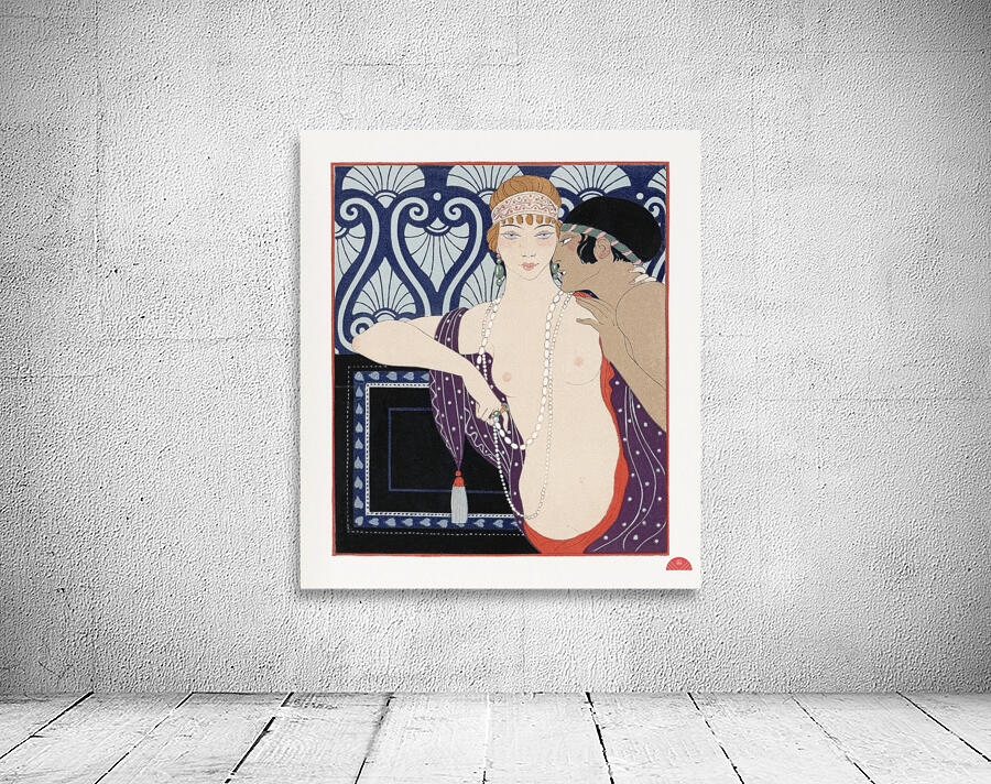 Les Trois Beautes de Mnasidika 1922 fashion illustration by George Barbier. Wall Preview