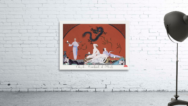 Chez la Marchande de Pavots 1920 fashion illustration  by George Barbier. Wall Preview