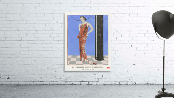 La chambre bleue darth&eacutenice / Robe du soir de Beer from Gazette du Bon Ton. Art &ndash Modes & Frivolit&eacutes: Evening Attire No. 1 1923 fashion illustration  by George Barbier.  Wall Preview