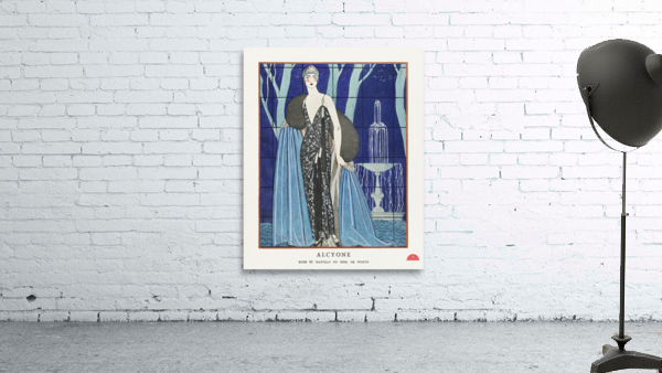 Alcyone / Robe et manteau du soir de Worth 1923 fashion illustration  by George Barbier.  Wall Preview