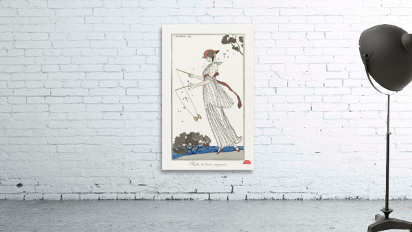 Costumes Parisiens: Robe de linon imprim&eacute from Journal des Dames et des Modes 1913 fashion illustration  by George Barbier.  Wall Preview