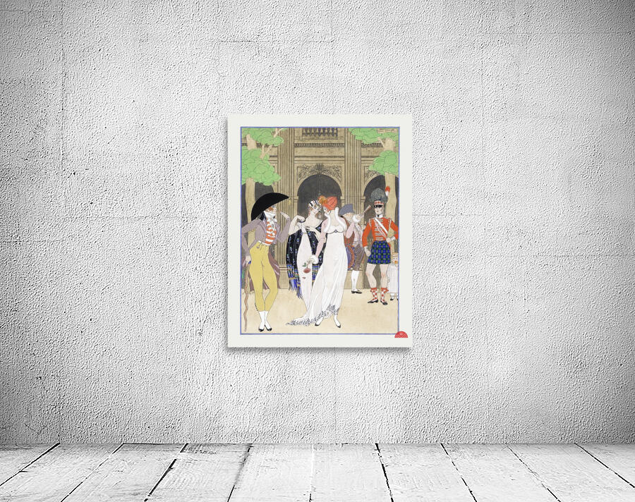 La Merveilleuse au Palais Royal 1921 fashion illustration by George Barbier. Wall Preview