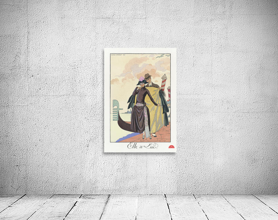 Elle et Lui 1922 fashion illustration  by George Barbier.  Wall Preview