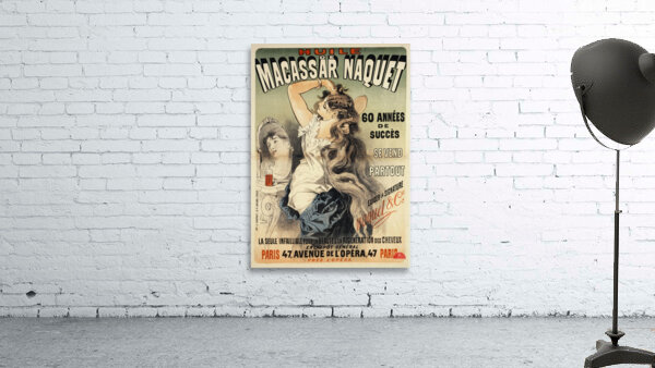 Huile De Macassar Naquet 1877 Poster by Jules Chéret Wall Preview