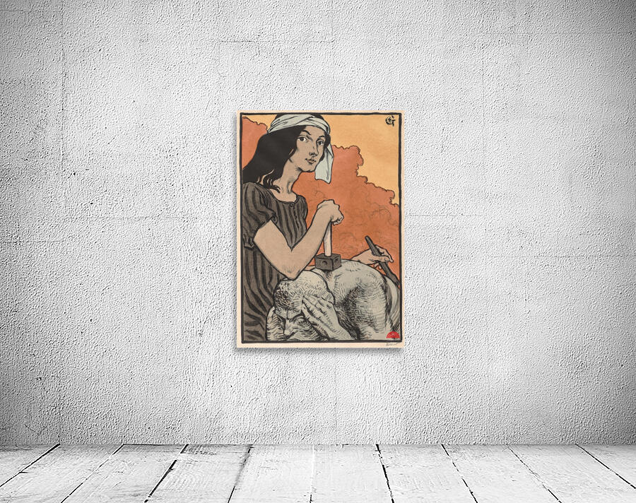 Sculptress 1897 Illustration by Eugène Samuel Grasset Wall Preview