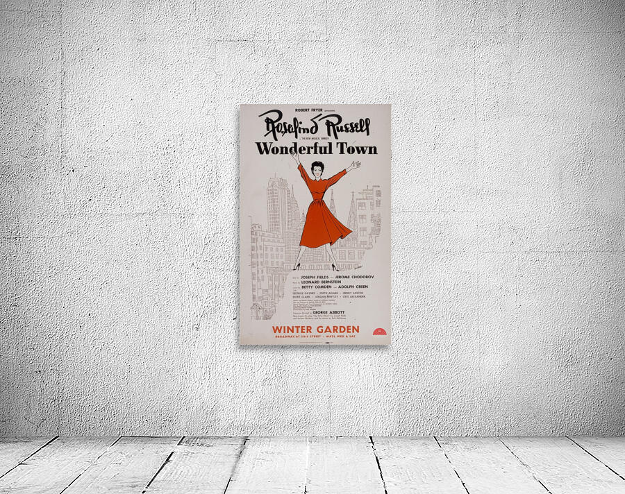 Rosalind Russell in the new musical comedy Wonderful Town 1953 Artcraft Lithograph Poster 1905–1970 Wall Preview