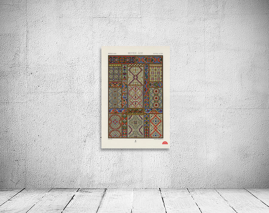 Middle-Ages pattern. 1888 edition Lornement Polychrome by Albert Racine 1825–1893. Wall Preview