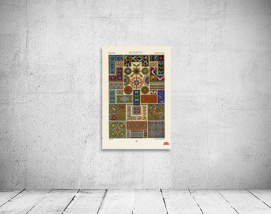 Byzantine pattern. 1888 edition Lornement Polychrome by Albert Racine 1825–1893. Wall Preview