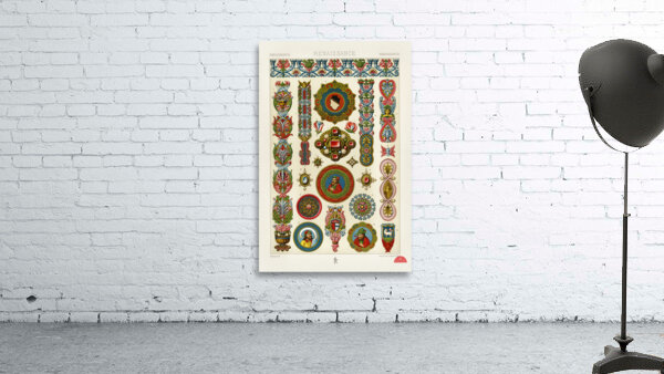 Renaissance pattern. 1888 edition Lornement Polychrome by Albert Racine 1825–1893. Wall Preview