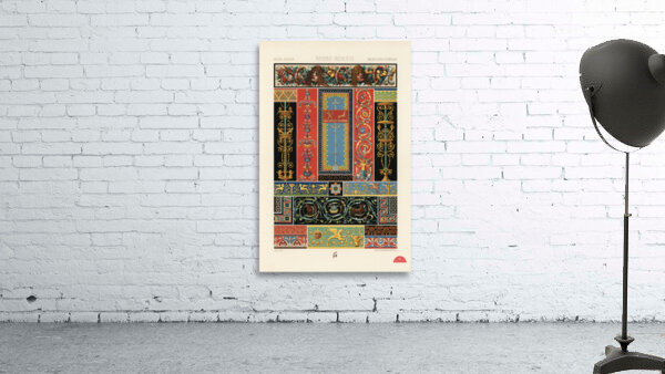Greek-Roman pattern. 1888 edition Lornement Polychrome by Albert Racine 1825–1893. Wall Preview