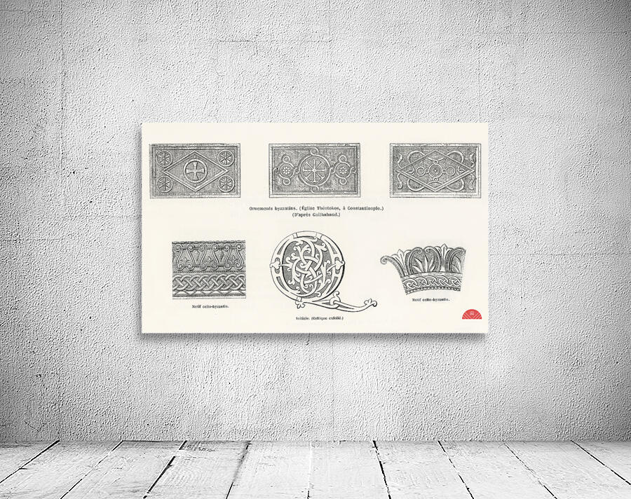 Byzantine pattern. 1888 edition Lornement Polychrome by Albert Racine 1825–1893. Wall Preview